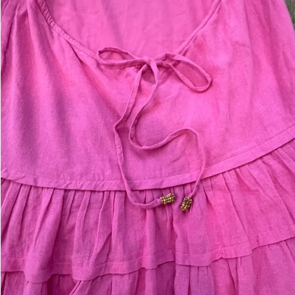 NEW Free People Somewhere Sunny Drop-Waist Midi Dress Size Medium